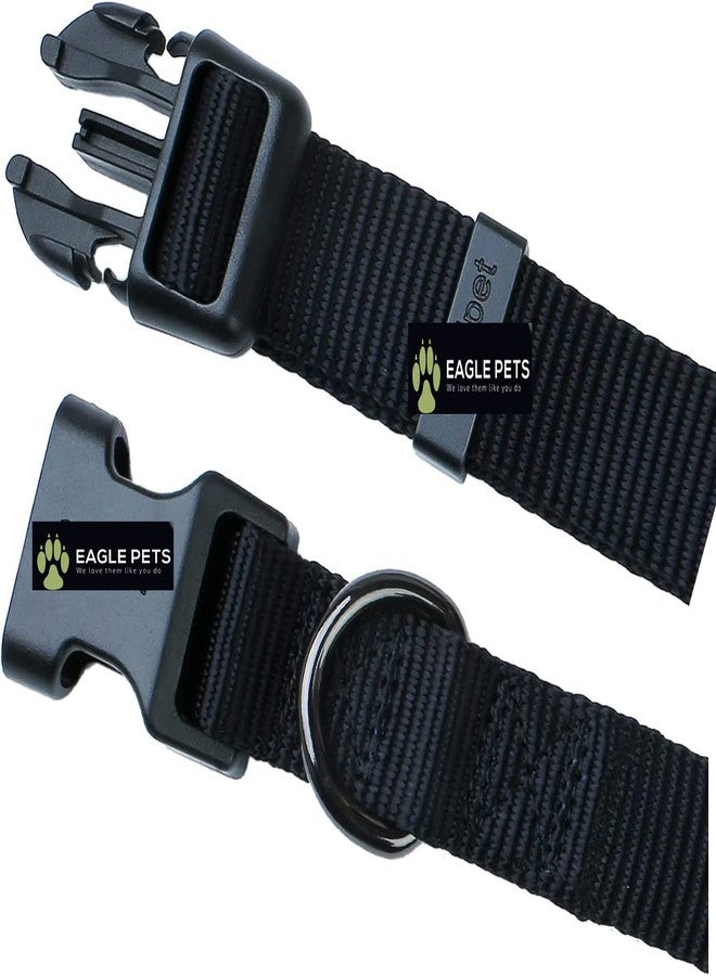 Eagle Pets Dog Collar, Adjustable Nylon Collar For Small Medium And Large Dogs, Quick Release And Breathable Collar For Puppies (Large, Black) - 33 X 1.3 Cm - Image 2